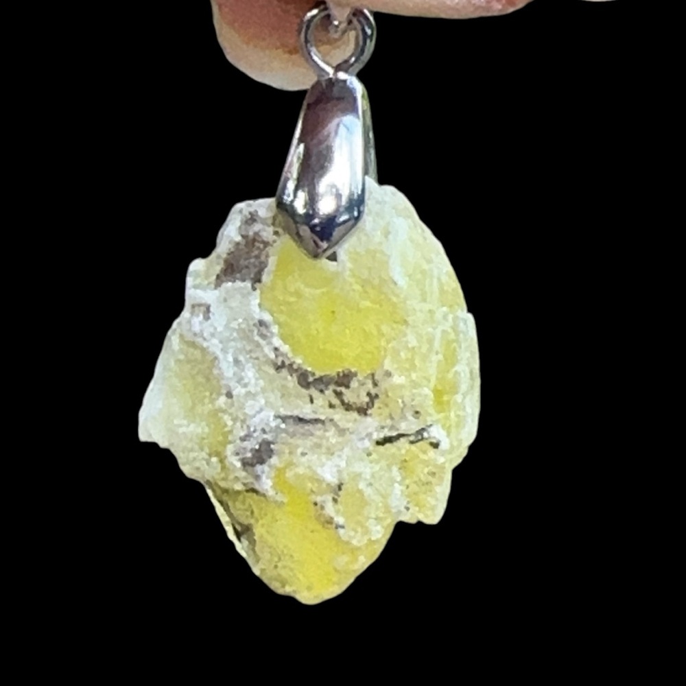 Natural Brucite Freeform Pendants with stainless steel